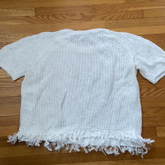 J.Crew White Fringe Linen Sweater - Picture 5 of 7